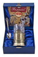 Набор для чая 60 лет латунь