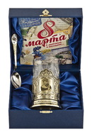 Набор для чая «8 марта» латунь